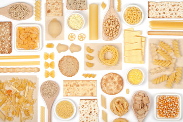 cereals on white background