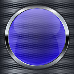Abstract metal background with round glass framework