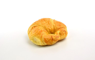 fresh croissant on white background