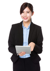 Asian businesswoman use of the tablet pc