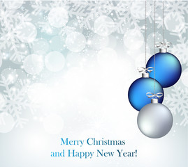 Merry Christmas Landscape. Vector  Happy New Year