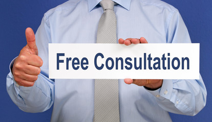 Free Consultation - Businessman with thumb up