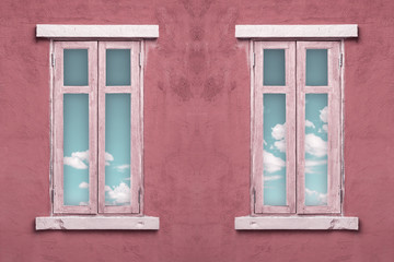  Italian style windows with blue sky