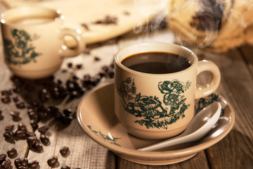 Traditional style Nan Yang coffee in vintage mug