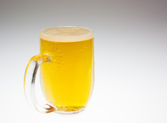 One pint of beer on isolated white