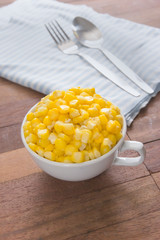 Sweet corn in a cup