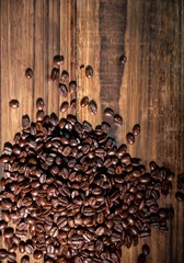 Coffee beans on a table