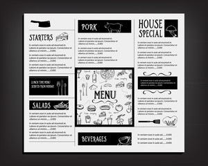 Restaurant cafe menu, template design. Food flyer.