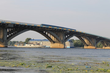 Bridge across river Dnieper in Kiev