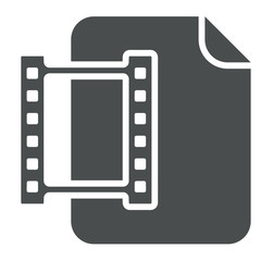 Obraz premium Icono documento simbolo cine gris