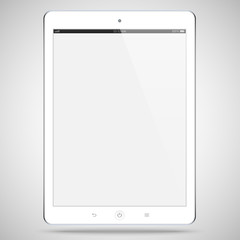 realistic detailed tablet with touch screen isolated