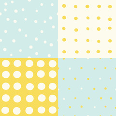 Set of 4 hand drawn cute seamless patterns