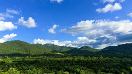 Fototapeta na wymiar Blue sky and mountain landscape