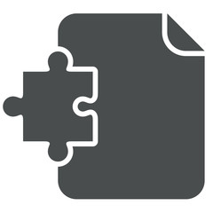 Icono documento simbolo puzzle gris