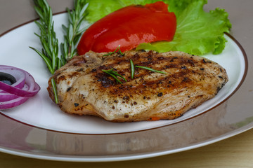 Grilled pork steak