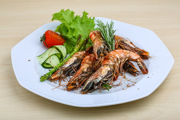 Grilled tiger prawns