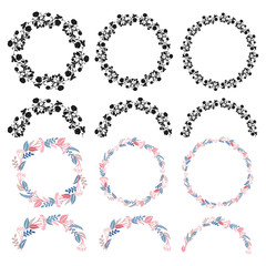 Set of floral wreaths