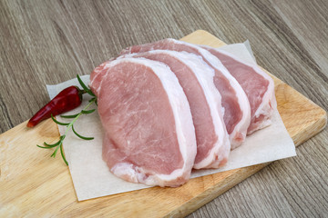 Raw porl steak