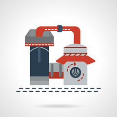 Refinery plant flat vector icon