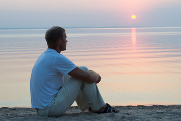 sunset view from the shore