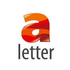 vector logo colored letter A with highlights