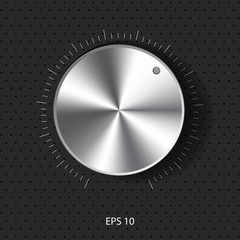 sound control knob with metal texture
