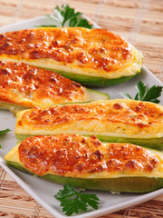 Stuffed zucchini with cheese