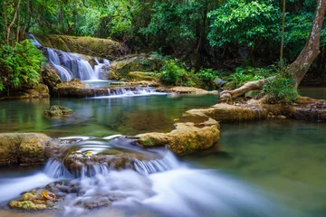  Deep forest Waterfall in Kanchanaburi, Thailand © lkunl