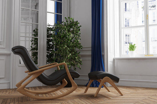 Sessel im Wohnzimmer im Altbau