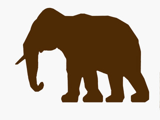 Wooden elephant isolated on white background