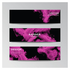 Template of banner with abstract smoky shapes