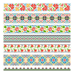 Ukrainian ethnic national border patterns for embroidery stitch