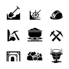Mining and ore extraction icons
