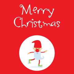 Simpático gnomo patinando