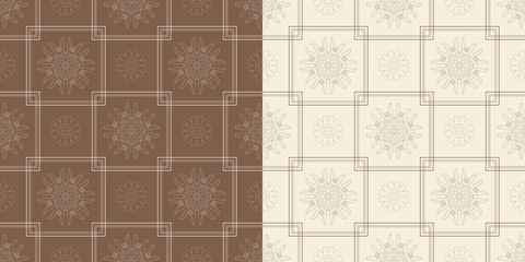 Ornamental seamless pattern with traditional Arabic ornaments. 