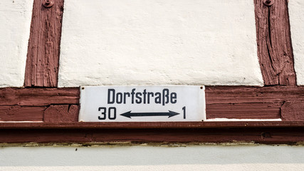 Dorfstraße Schild