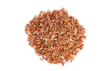 brown rice isolate on white background.