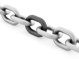 Chain concept rendered on white background