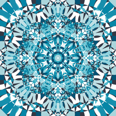 blue circular kaleidoscope pattern