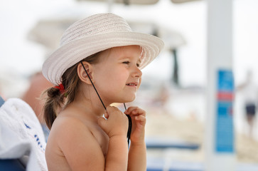 Baby girl and a hat