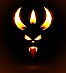 Glowing silhouette of the devil