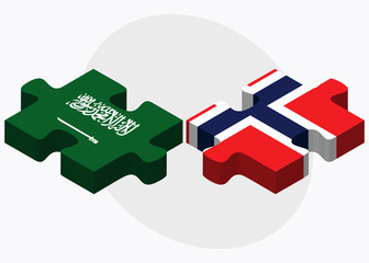 Saudi Arabia and Norway Flags