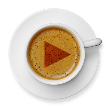 Play symbol on coffee