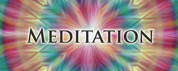 Meditation banner with energy mandala