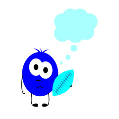 Little monster with dream bubble