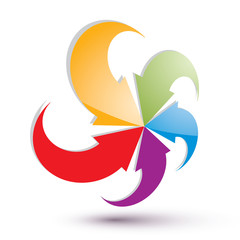 Abstract arrows vector symbol, vector graphic design template, v
