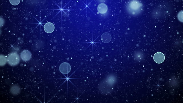 blue bokeh lights and stars loop background 4k (4096x2304)
