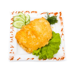 chicken pie isolated on white