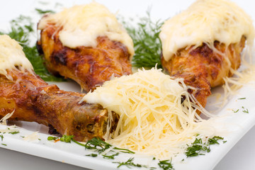 Fried Chicken Wings on white