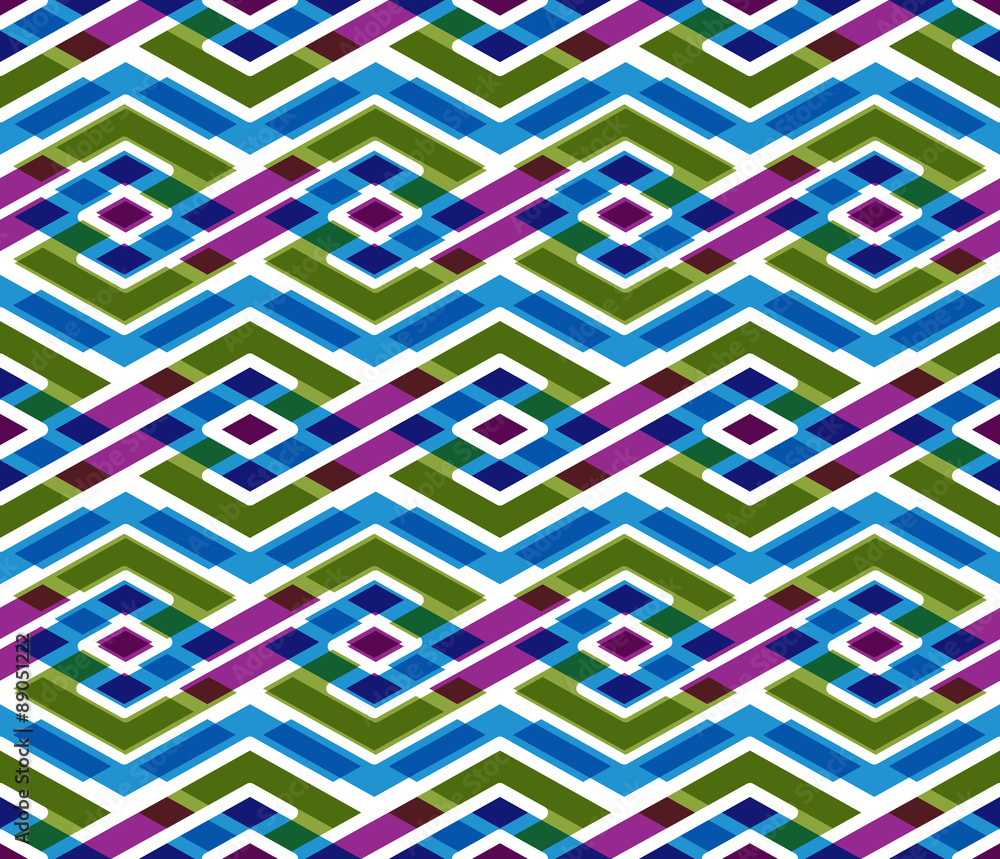 Poster bright abstract seamless pattern with interweave lines. vector p